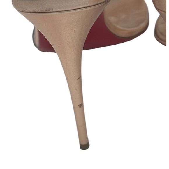 Christian Louboutin Rose Gold 100MM Spechhio Leather Heels Size 9.5/ EU 39.5 - Picture 7 of 15